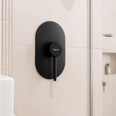 Mezcladora Monomando Ovalado Para Regadera Negro Mate