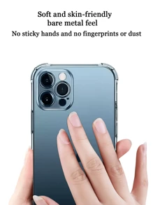 1pc Transparent Anti-Fall Protective Case, Compatible With Samsung/Apple//Redmi/OPPO Phones, Transparent Anti-Drop Phone Case, Phone Protective Cover, Simple Phone Case, Solid Color Phone Case, TPU Anti-Drop Phone Case (Military-Grade Anti-Drop)