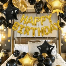 20 Peças Balões Estrela Preto e Dourado 18 Polegadas, Balões de Folha Dourados e Pretos em Forma de Estrela Pentagonal, Balões de Hélio para Festa de Aniversário, Formatura, Halloween, Desenho Animado para Decoração