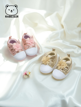 RABEISIR Fashionable And Cute Infant Girls' Shoes, Comfortable Lightweight Anti-Slip Soft Walking Shoes, Suitable For Indoor/Outdoor Parties In Spring And Autumn