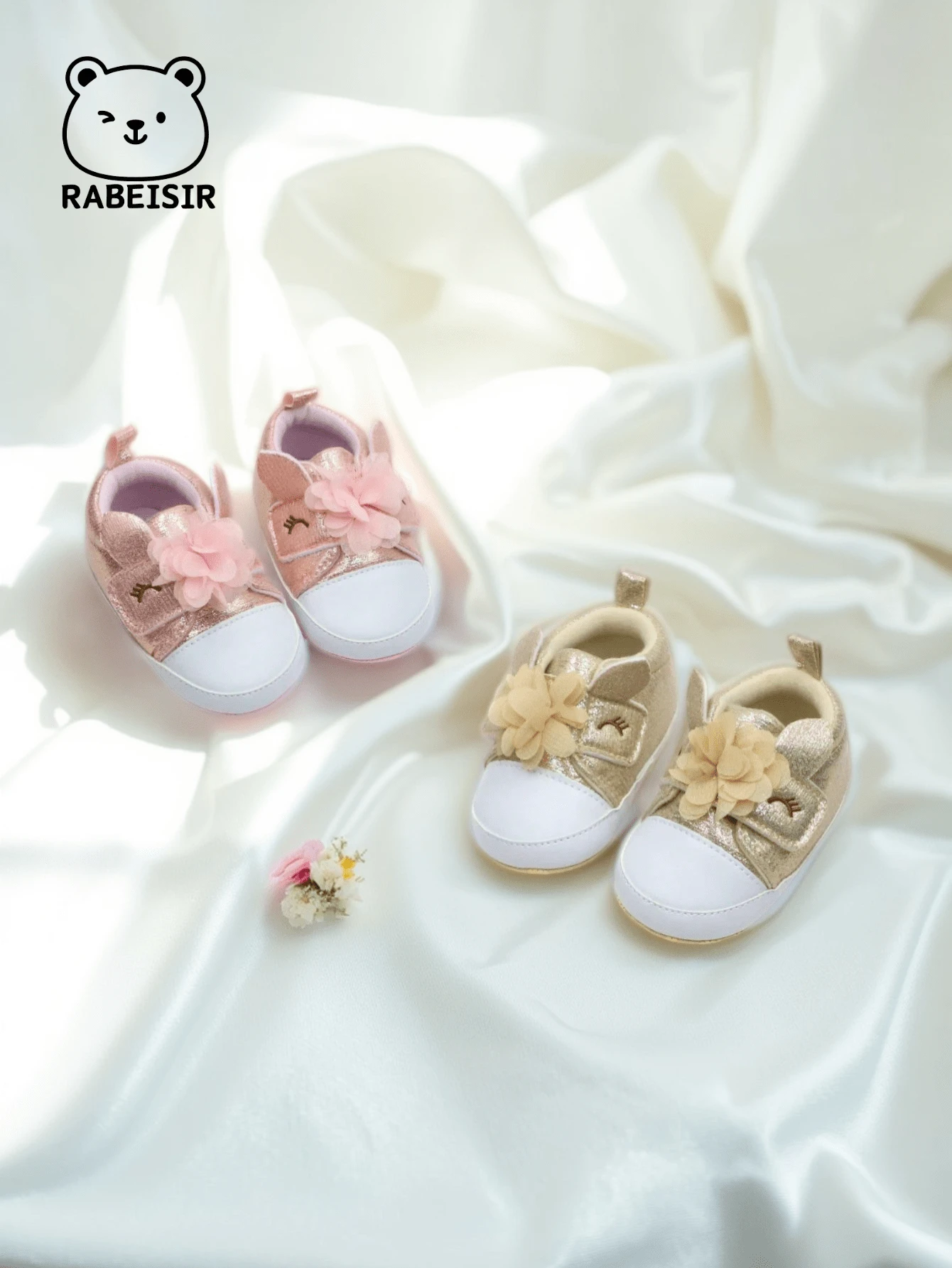 RABEISIR Fashionable And Cute Infant Girls' Shoes, Comfortable Lightweight Anti-Slip Soft Walking Shoes, Suitable For Indoor/Outdoor Parties In Spring And Autumn - Pink - View 1