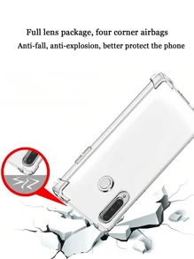 1pc Transparent Anti-Fall Protective Case, Compatible With Samsung/Apple//Redmi/OPPO Phones, Transparent Anti-Drop Phone Case, Phone Protective Cover, Simple Phone Case, Solid Color Phone Case, TPU Anti-Drop Phone Case (Military-Grade Anti-Drop)