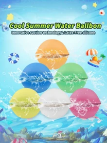 1pc Silicone Water Balloon, Reusable Water Bomb, Quick Fill, Water Fight Pool Toys, Summer Outdoor Swimming Accessory - Multicolor - View 1