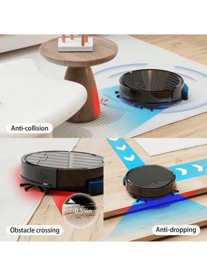 Ho hold Robot Stofzuiger Cleaner, APP Controlled, Slimme Cleaning Robot, Automatic Route Planning, Efficient Dust Removal, Strong Suction, Multi Functional Hardwood Floors, Carpets More, Easy Home Cleaning. view 5