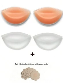 2pcs Of Ultra-Soft Silicone Breast Pads, Gel-Enhancing Inserts For Bras That Lift The Bust, Non-Slip Sticky Breast Uplift Pads. Bikini Halter, Seamless Underwear Enhancement, Soft And Comfortable Lingerie Accessories For Women