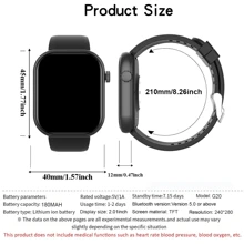 1pc 2.01" Large Screen Upgraded Unisex Smart Watch With Wireless Calling, Message Receiving, Pedometer, Calorie Counter, Alarm, Weather Forecast, Multiple Sports Modes, Customizable Dial, Multi-Functional Smart Watch Compatible With IOS And Android Smartphones