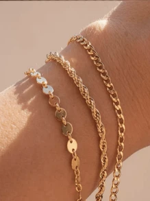 1pc Minimalist Stainless Steel Twist Chain Bracelet, Unique & Versatile Design For Women