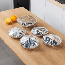 10/20/30/40/50pcs Reusable Aluminum Foil Food Covers, Suitable For Kitchen And Dining Table - Heat Insulation, Food Preservation For Picnic, Camping And Home Use, Reusable Food Packaging