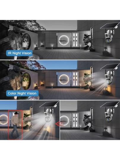 SWVW V380 Pro 10x Zoom 4K Solar Camera 4G SIM Card Dual Lens 8MP High Definition Night Vision Network Closed Circuit Television Monitoring Gimbal PIR Human Detection Alarm Waterproof Built In Battery Camera,4G Outdoor Indoor Security Home Cameras, Wireless IP PTZ None Surveillance Cameras view 10