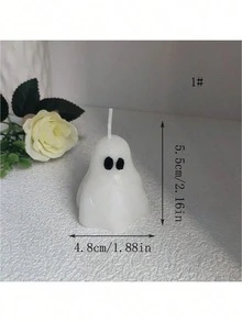 1 pièce Bougie parfumée en forme de fantôme d'Halloween, 7 styles sans plateau, bougie parfumée décoration de fantôme d'Halloween faite à la main, légère différence de couleur, décoration d'intérieur, cadeau - Multicolore - Voir 13