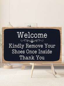 1 bucată panou de semne de bun venit din lemn, cu informații politicoase pentru îndepărtarea pantofilor pentru intrarea în casă, decor pentru agățat în interior, decor interior, decor de cameră, decor de perete