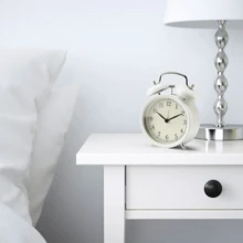 IKEA Alarm Clock DEKAD Silent Simple Retro Classic Creative Luminous 10cm Small Bedroom Bedside Table Clock White Home Decor Back To School Room Decor School Supplies