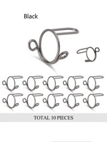 10 件时尚可穿戴指甲底托、可拆卸指甲环、金属环 10 件套、美甲必备、适合日常生活、工作、约会、派对、旅行等、美甲用品、美甲工具、美甲工具、返校、指甲、按压指甲用美甲工具 - 彩色 - 查看 17
