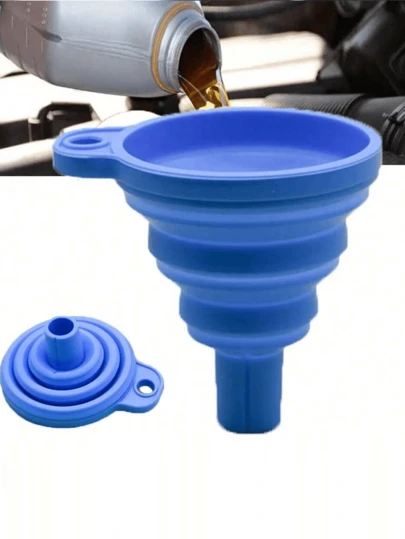 1 Silicone Foldable Funnel - Mini, Collapsible Kitchen Utensils For Water, Liquids And Oil - Essential Gadgets For Apartments And University Dorms - Perfect As A Gift For Friends And Family