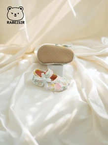RABEISIR Scarpe Mary Jane da passeggio per neonata con fiori, minimaliste e alla moda, per interni/cerimonie, adatte per tutte le stagioni