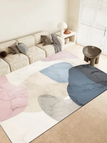 1 件蓝色圣诞小屋半圆形地毯、圣诞场景图案门垫、装饰地毯、卧室装饰、小地毯、地毯、家居装饰、客厅地毯、客厅小地毯、卧室地毯、客厅家居装饰、户外地毯、可洗地毯 - 彩色 - 查看 1