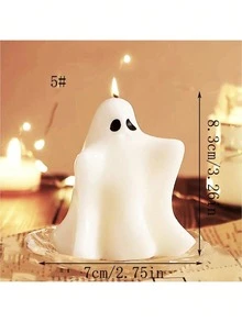 1 pièce Bougie parfumée en forme de fantôme d'Halloween, 7 styles sans plateau, bougie parfumée décoration de fantôme d'Halloween faite à la main, légère différence de couleur, décoration d'intérieur, cadeau - Multicolore - Voir 16