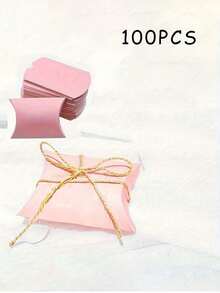 100Pcs Pillow Box Rope Kraft Paper Gift Packaging Paper Box Party Gift Boxes Home Party Birthday Supply Paper Bags For Gifts For Jewelry Gifts Wedding Party Decorations Equipped - Multicolor - View 18