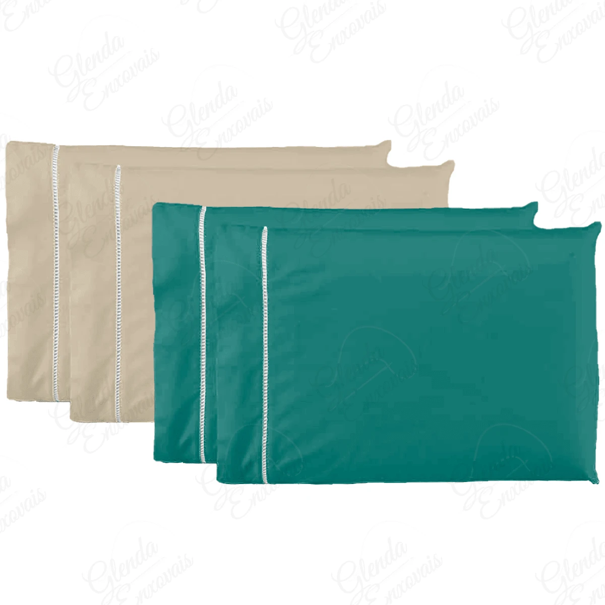 4 Pillowcases Pecal Flex- FP - Persimmon Green - View 1