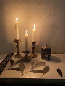 Candle Holder/French Nostalgic Floral Candle Holder Antique Bronze/Furniture Ornaments/Retro Ornament Candle Holder, Perfect For Wedding Art Decoration, Mother's Day Gift - Multicolor - View 6