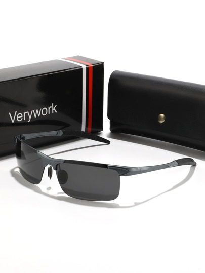 Verywork Verywork 1pc Browline Wrap-Around Casual Street Style Technological Futuristic Brand Design Men Fashion Photochromic Eyeglasses For Outdoor Activities Driving Riding Hiking Mountaineering Outdoor Activities Fashion Accessories Back To School Fashionable Preppy School Look