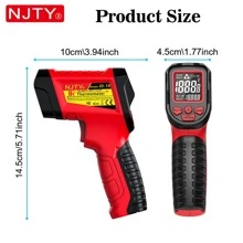 NJTY [Temperature Gun] Handheld Infrared Thermometer Gun - Multi-Point IR Targeting, Non-Contact Digital Temperature Reader, Perfect For Cooking & Pizza Ovens & Industrial Temperature Measuring Tool