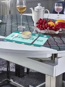 4pcs Personalized Canvas Placemat Name Text, Custom Light Blue Canvas Placemat Collection - Absorbable Table Mat, 30x45 Cm Rectangular Heat-Resistant Placemat, Festival, Party, And Daily Table Placemat, Washable Fabric Coasters, Add To Your Design - Baby Blue - View 3