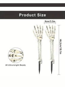 1PC Halloween Skeleton Hand Ground Insert Light A Pair Solar Powered Battery Box Powered LED Lighting 40 Super Bright Beads Suitable Height Outdoor Decoration Lawn Layout Multi Color Lighting Green Purple Yellow Etc Terror Atmosphere Creation Festival Decoration Courtyard Decor Waterproof Design Creative Shape Night Lighting Party Arrangement Halloween Decor Light Home Decor Party Decor Halloween Decoration Room Deocr Halloween Garden Decor For Gift Fairy