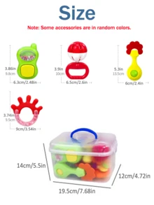 14/5/6 piezas Juguetes de sonajero para bebé (6-12 meses), Juguetes de dentición sensoriales para bebé (8 meses), Juguetes de dentición para recién nacidos (0-3 meses), Mordedor para bebé (0-6 meses), Juguetes de desarrollo y aprendizaje para bebé (8-9-10 meses), Juego de regalo para bebé niño y niña (color aleatorio) - Multicolor - Ver 4