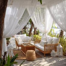2pcs/4pcs Tirai Luar Ruangan Semi-Transparan Gaya Klasik - Kelambu Anti Nyamuk Poliester Rajut, Cocok Untuk Teras, Gazebo, Pergola - Desain Kantong Tiang, Transparan, Bernapas, Tanpa Lapisan - Kombinasikan Beberapa Bagian, Ideal Untuk Penggunaan Musim Panas - Putih - View 9