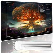 动漫 TCG 游戏垫带收纳袋 - 防滑橡胶底座，光滑布面 - 集换式卡牌游戏配件，适合 MTG/粉丝