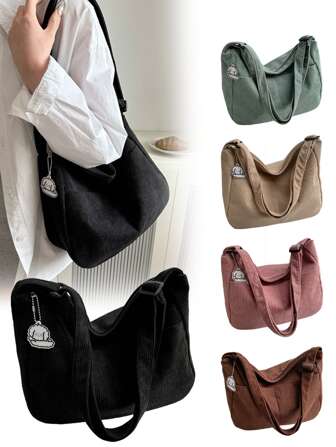 흘러내리는 스타일의 일본풍 예술 스타일 숄더 크로스바디 백, 학생용 캐주얼 한국식 만두 백, 조절 가능한 스트랩, 지퍼 클로저, 폴리에스터 안감, 솔리드 컬러, 엣지 페인트 디테일 - 패션 여성용 - 일상용, 여행, 쇼핑에 적합 - 완벽한 선물