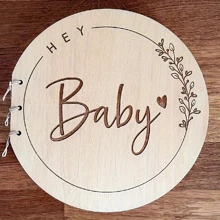 1pc Wooden Christening Guest Book, Shower Guest Book, Shower Memory Book, Gift For New Parents And Expectant Mothers, No Paper Included