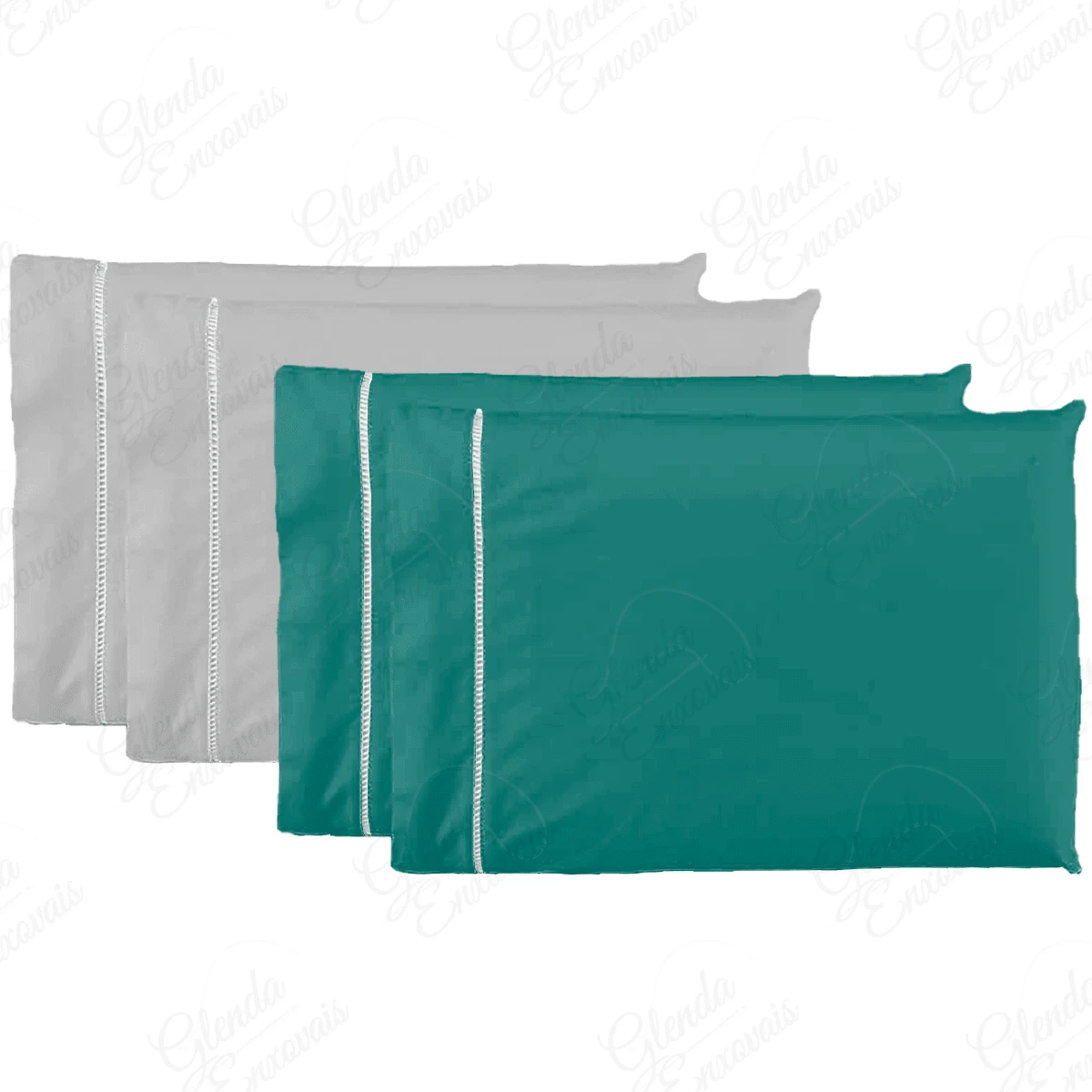 4 Pillowcases Pecal Flex- FP - Gray-green - View 1