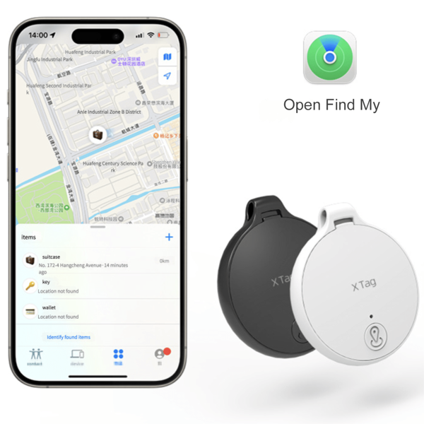 1 Stück, Air Tag Alternative Smart Tracker kompatibel mit Find My (nur iOS), entworfen zum Auffinden von Schlüsseln, Hunden, Katzen, Haustieren, Gepäck, Reisekoffer, Taschen, Präzisionsverfolgung, austauschbare Batterien, IP65-Einstufung (Kontakt mit Wasser vermeiden)