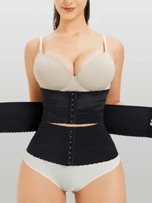 Nebility Waist Trainer For Women Corset Shapewear Tummy Control Segmented Waist Cincher Workout Girdle - màu đen - Xem 7