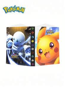 pokemon Portacards de Pikachu Pokemon Super Dream Card, diseño con cremallera de piel sintética, espectacular álbum de almacenaje con 4 páginas con bolsillos, puede contener 400 cartas, álbum de mangas grandes/soporte de cartas del juego de cartas coleccionables/libro de colección de cartas, regalo para amigos, regalo de San Valentín, regalo de Navidad, regalo de cumpleaños, regalo para fiestas temáticas