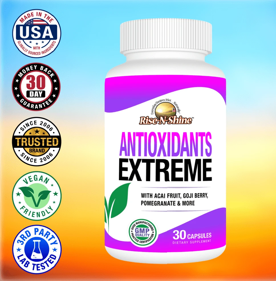 Antioxidants Extreme Supplement | Powerful VEGAN Blend With Resveratrol, Acai Fruit, Goji Berry, Elderberry, Noni Fruit & More | Packed With Nutrient-Dense Superfoods | Rise-N-Shine - 其他 - 查看 1