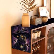 1/25pcs Halloween Series, Cat Print Linen Table Runner, Suitable For Holiday Parties, Birthday Dinners, Kitchen And Dining Room Decor, Furniture And Home Textile Decor. It Is A Multi-Purpose Home Decor Item Applicable For All Seasons, Perfect For Party And Holiday Decorations, And Also An Excellent Gift For Parents And Friends.