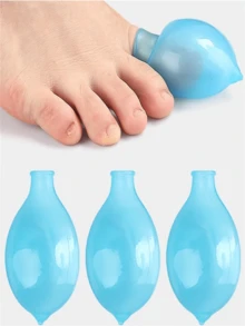 1/2 Waterproof Finger Injury Protection Covers, Suitable For Thumb, Toe, Nail Fungus Treatment, Bathing Finger Covers, Used For Wound Care And Skin Infections, Shower Toe Covers, Transparent Blue Silicone Toe Covers, Suitable For Sports And Daily Use