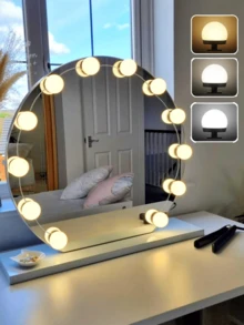1pc Makeup Mirror Light, 16 Bulbs Dimmable Mirror Lights, 3 Light Color Vanity Mirror Light, Adjustable 22Ft Vanity Lighting Fixtures For Full Length Mirror (Mirror Not Included) - One Size - View 2