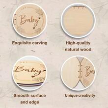 1pc Wooden Christening Guest Book, Shower Guest Book, Shower Memory Book, Gift For New Parents And Expectant Mothers, No Paper Included