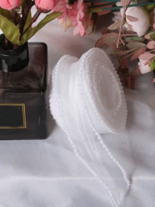 1/2pcs Fishtail Pearl Packaging Ribbon, Pearl Trim Floral Ribbon Bow Hairclip, DIY Wavy Ribbon, Gift Wrapping Ribbon, Decorative Ribbon For Hair Clips, Bows, Weddings, Valentine's Day, Mother's Day, New Year, Birthdays, Headbands, Flower, Gift - Multicolor - View 5