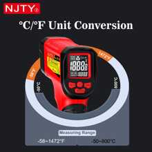 NJTY [Temperature Gun] Handheld Infrared Thermometer Gun - Multi-Point IR Targeting, Non-Contact Digital Temperature Reader, Perfect For Cooking & Pizza Ovens & Industrial Temperature Measuring Tool