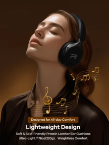 Remax Bluetooth Headphones Over Ear, 60 Hours Playtime Wireless Headphones With Up To 300 Hours Battery Standby, Support Answer Call(Black), Premium Gift For Friend