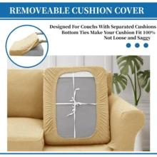Local Delivery- 2025 New 2 Pieces Chair Covers With Arms Super Stretch Chair Slipcover For Living Room Pet Dog Universal Slip Cover Anti Slip Armchair Furniture Protector (Light Gray), 31"-46"(1 Cushion) - 黑色 - 查看 8