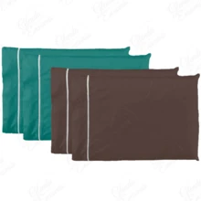 4 Pillowcases Pecal Flex- FP - Brown-emerald Green - View 1
