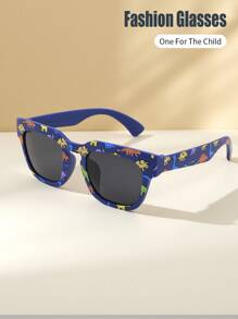 1 Pair Unisex Kids Dinosaur Framed Classic Retro Casual Fashionable Fashion Glasses, Suitable For Daily, Holiday, Party Use