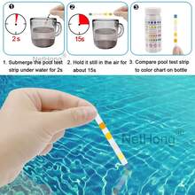 NetHong 3X 6-In1Chlorine Dip Test Strips Swimming Pool Water SPA Hot Tub PH Tester Paper - White - View 4