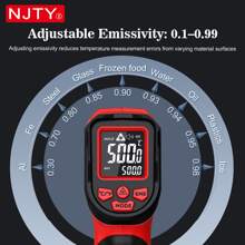 NJTY [Temperature Gun] Handheld Infrared Thermometer Gun - Multi-Point IR Targeting, Non-Contact Digital Temperature Reader, Perfect For Cooking & Pizza Ovens & Industrial Temperature Measuring Tool